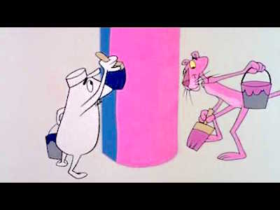 Fotograma del primer curtmetratge de La pantera rosa, "Incordi rosa".